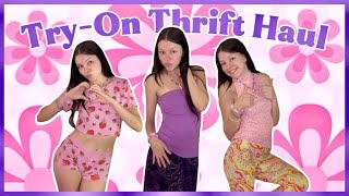Try-On Thrifted Clothing Haul + Burlington Coat Factory Finds! Pink Y2K Fashion 