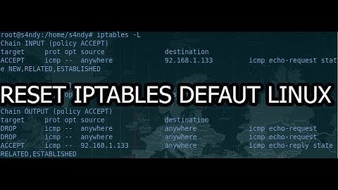 How to reset iptables to default setting