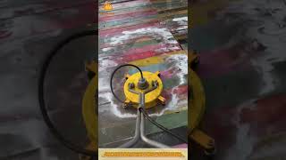 Cleaning Painted Floor Using Surface Cleaner for Even Deep Wash