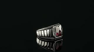 Ruby Red Ring - Mens Real 925 Sterling Silver Simulated CZ Gem Stone Pinky Ring Sz 7-13