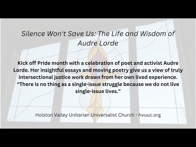 Silence Won't Save Us: the Life and Wisdom of Audre Lorde - June 2, 2024 class=