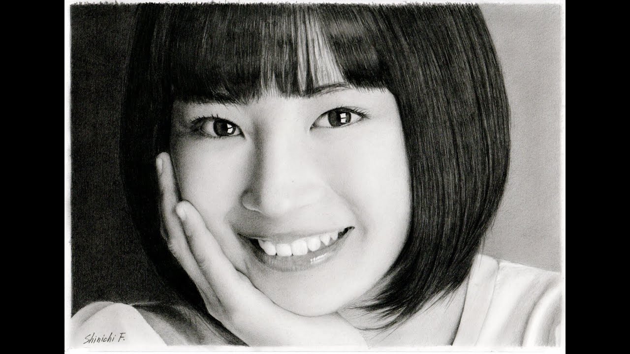 鉛筆画 広瀬すず 完成までの一部始終 動画 早送り Pencil Drawing Suzu Hirose Portrait How To Draw Youtube