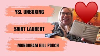 UNBOXING SAINT LAURENT MONOGRAM BILL POUCH FROM NEIMAN MARCUS