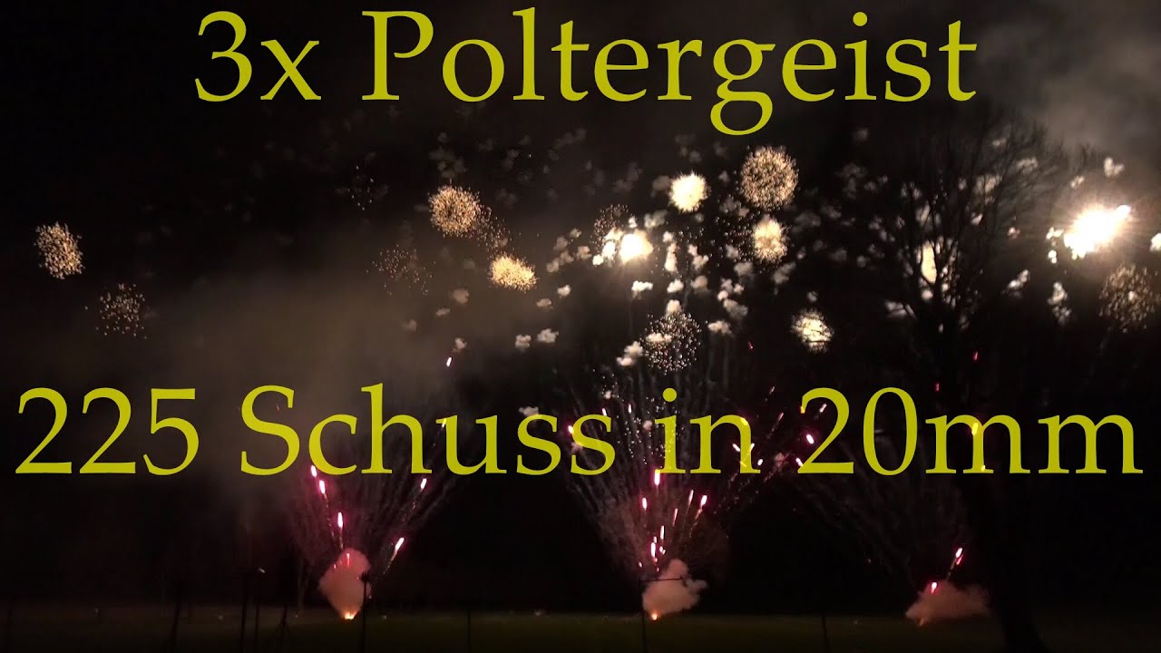 Blackboxx Poltergeist 3x - Kat. 4 Fächer Batterie - 225 Schuss Ti Salute in 20mm