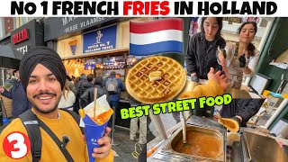 BEST FRENCH FRIES IN HOLLAND 😱 STREET FOOD Caremal Waffle | SOLO TRAVEL