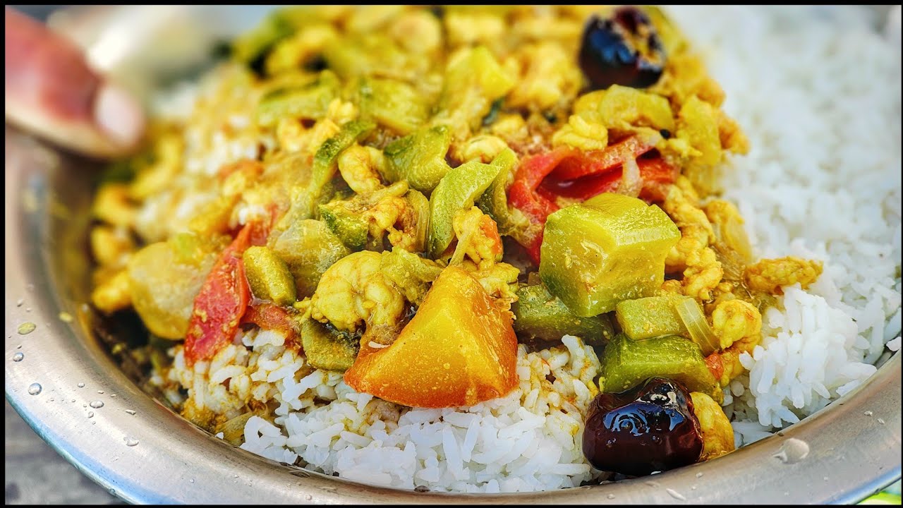 Making Shrimp and Ridge Gourd curry our Native special|