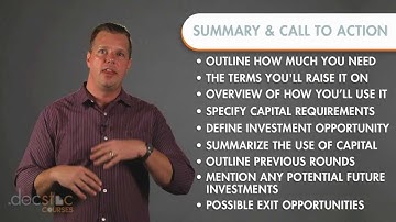 Summary & Call To Action Slide - Creating The Killer Business Plan