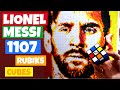 Lionel messi  made of 1107 rubiks cubes