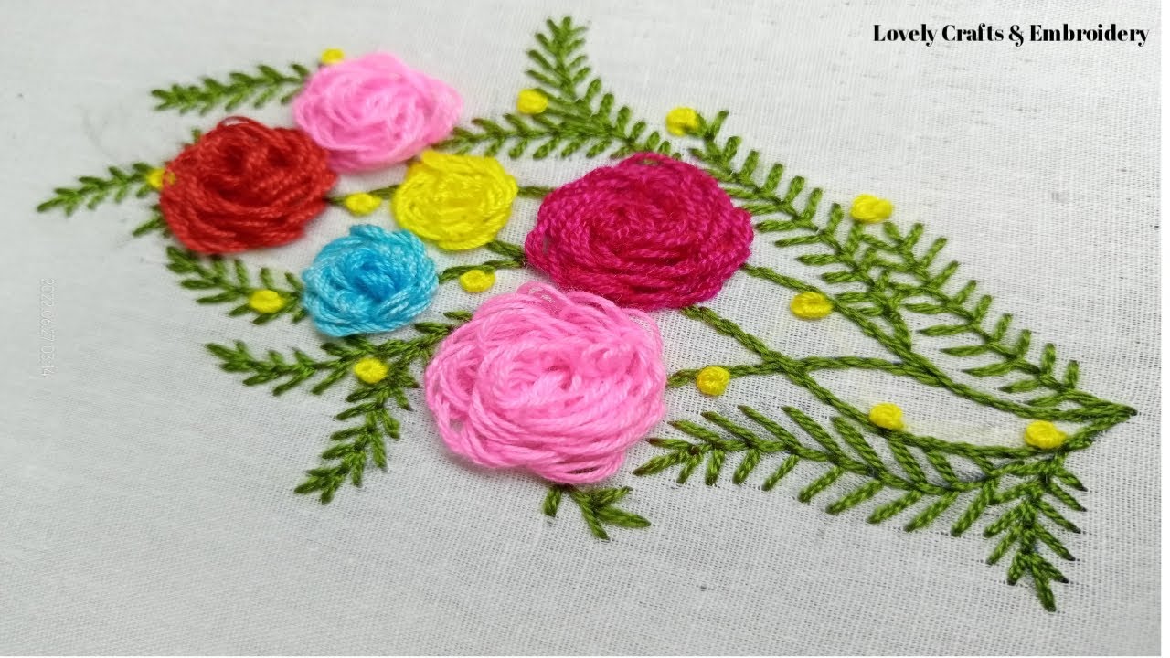 Hand embroidery, Unique flower design, Easy embroidery stitches, Flower embroidery tutorial