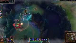 Cancelling Warwick ult. with Jarvan's Q-E combo.