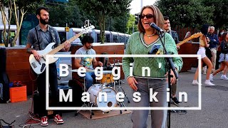 CROWDED STREET STOPS IN AMAZEMENT | Beggin' - Maneskin | Allie Sherlock & The 3 Busketeers cover chords