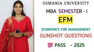 ECONOMICS FOR MANAGERS (EFM) || MBA || SEMESTER - 1 || IMPORTANT QUESTIONS 💯 PASS |@shivanipallela 