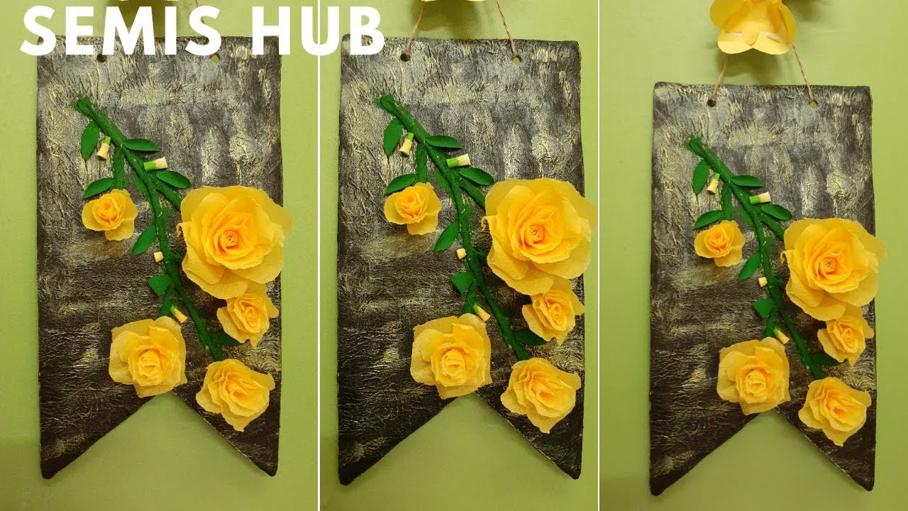 Rose flower wall hanging/paper flower/wall hanging/diy wall decor
