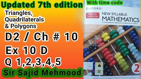 D2 math|Ch 10|Ex 10_D|Q_1_to_Q_5|New Updated 7th Edition|New Oxford Mathematics 3|Sir Sajid Mehmood