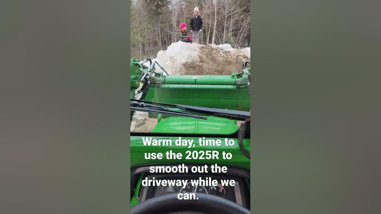 Weird winter. Soggy driveway. Time for the 2025R to smooth out the ruts