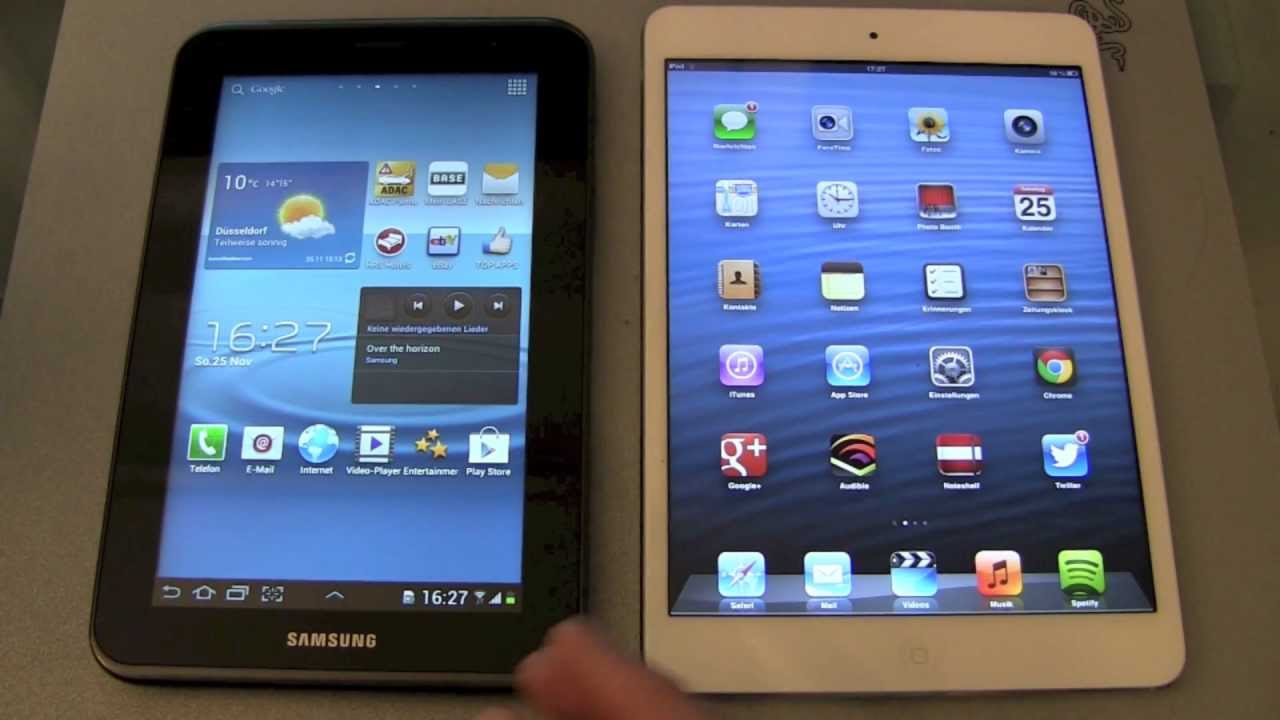 Apple Ipad Mini Vs Samsung Galaxy Tab 2 7 0 Youtube