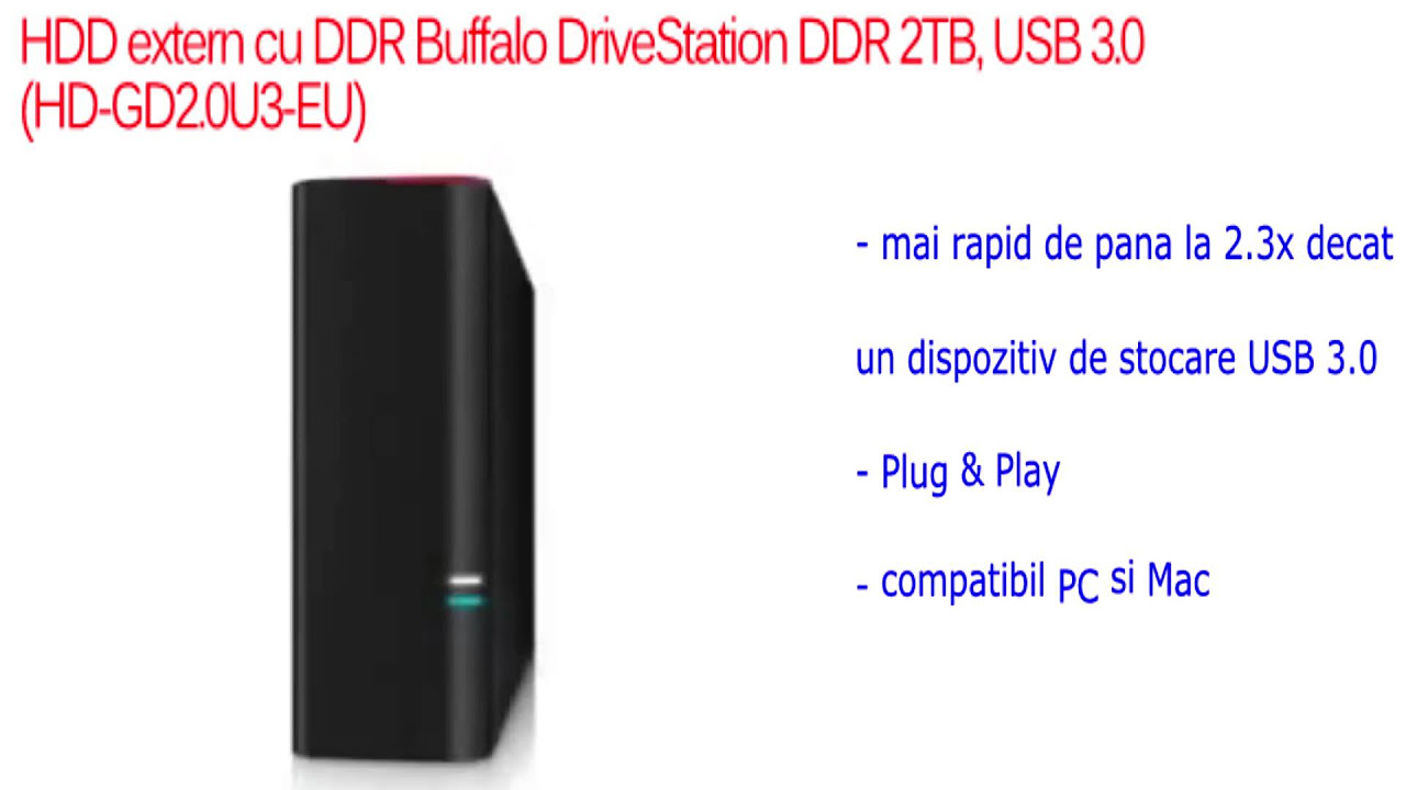  Update New HDD extern cu DDR Buffalo DriveStation DDR 2TB, USB 3 0 HD GD2 0U3 EU