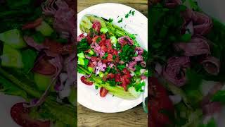 Italian salad with grilled romaine and vinaigrette dressing. ??easysaladrecipes saladrecipes