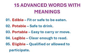 Stop Losing Marks Learn Advanced English Vocabulary for Competitive Exams|advanced EnglishVocabulary