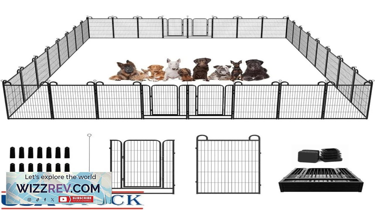 Heavy Duty Dog Playpen Outdoor 32 Panels Anti Rust Dog Fence Portable Review