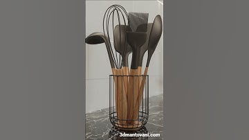 Kitchen Utensils Low Poly made in Blender! 🤩