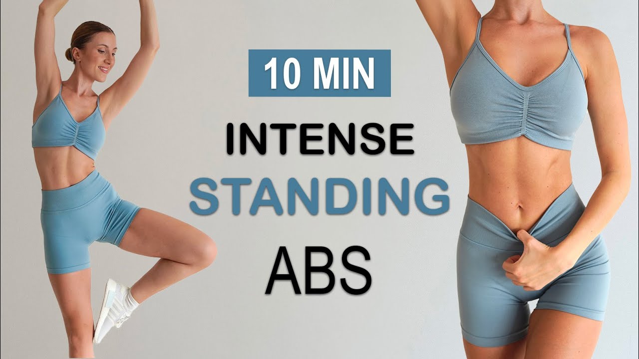 10 Min ALL STANDING INTENSE ABS Workout  Daily Routine No Jumping No Repeat No Equipment