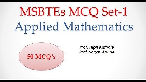 Applied Mathematics MCQ Set-1 | AMI-22224 MCQ Set - 1 | MSBTE