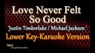 Love Never Felt So Good (Justin Timberlake &MJ) - Lower Key (Karaoke Version)