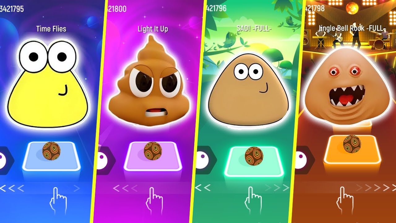 Pous R Poulina 🆚 Poop pou 🆚 Pou Song 🆚 Pous revenge | Tiles Hop - YouTube