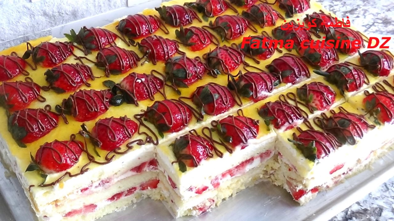 🌟DESSERT FRAISIER //DZDZ//طرونش باتسري حجم عائلي ✔ //قاطو فريزيي🌟