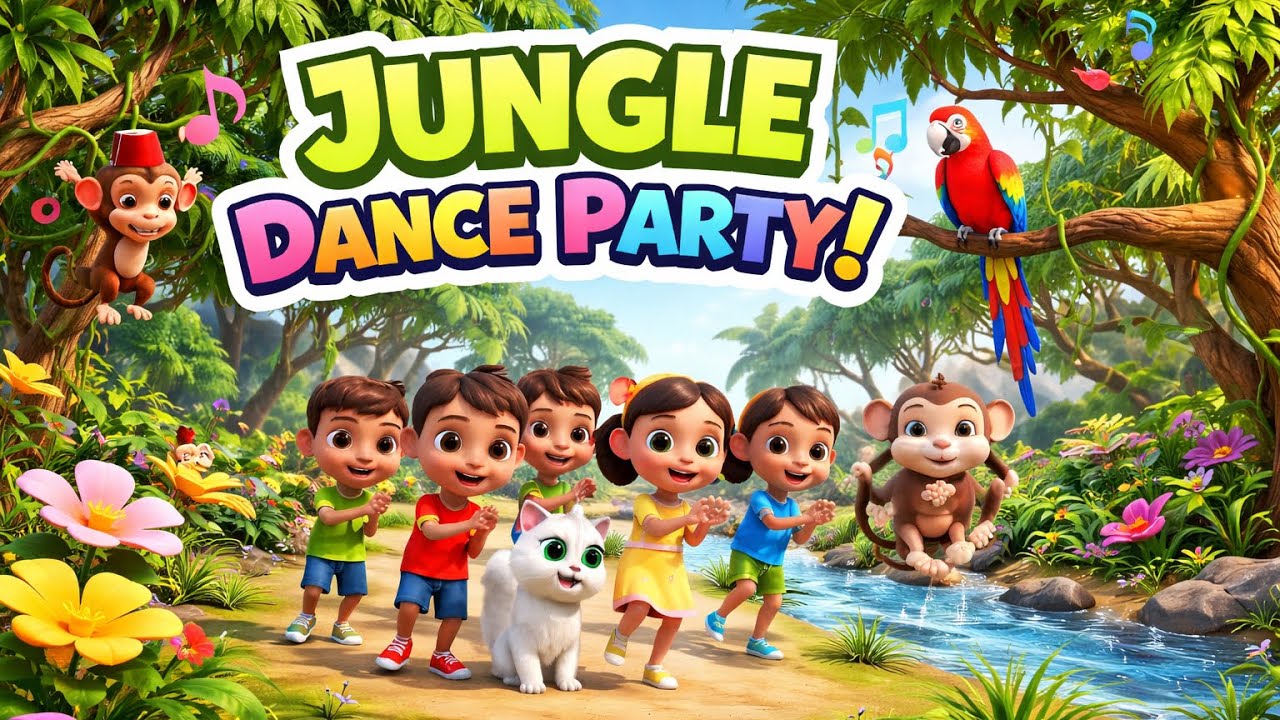 Jungle Dance Party 🐒🌴 | Fun Kids Animal Song & Happy Adventure