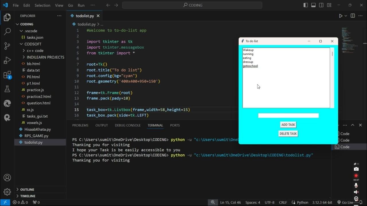 To-Do-List Using Python GUI Applicationπ€ - YouTube