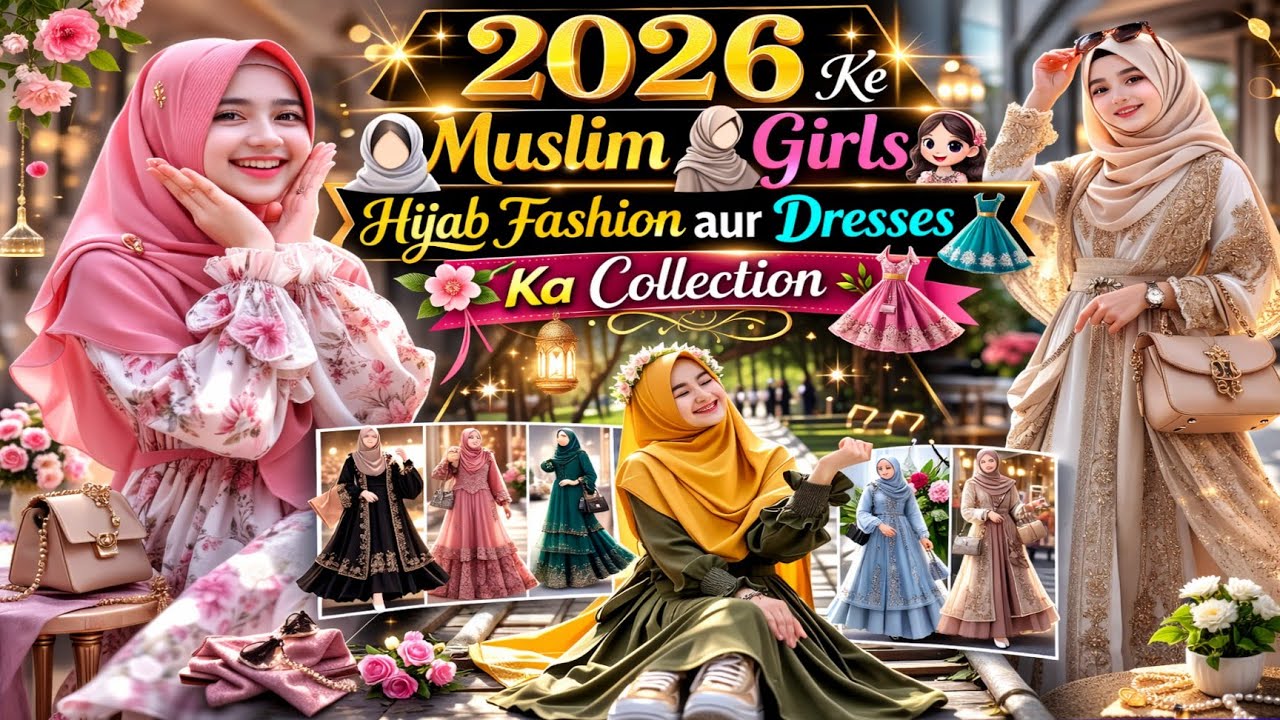 2026 ke Muslim 👧🏻girls ke liye hijab🧕 fashion aur dresses👗ka collection#MuslimGirlsDress