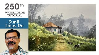 Watercolor landscape painting | Landscape painting | Sunil Linus De