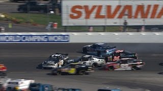 Scott gets into Sadler causing big wreck