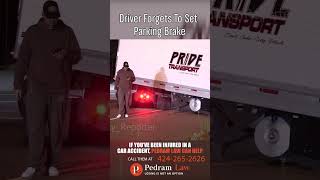 Semi Rolls Back Down Hillside After Parking Brake Mistake
