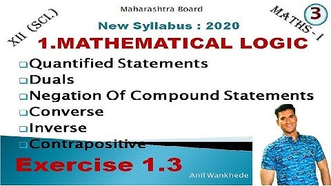 (3)12th(sci)/Math-I/1.Mathematical Logic/converse, Inverse, contrapositive/exercise1.3