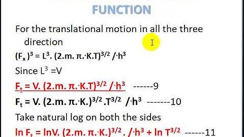 Translational partition function