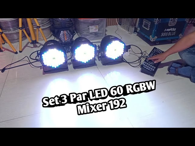 Set 3 Par LED 60 RGBW Mixer 192