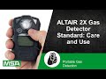 Altair 2x gas detector standard care and use