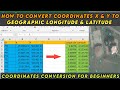 How to Convert Coordinates X,Y to Geographic Longitude and Latitude || No calculator needed 
