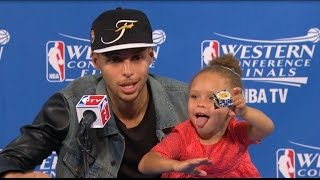 Stephen Curry's Daughter Steals the Show Again at NBA Postgame Interview