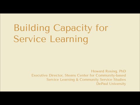 Building Capacity For Service Learning