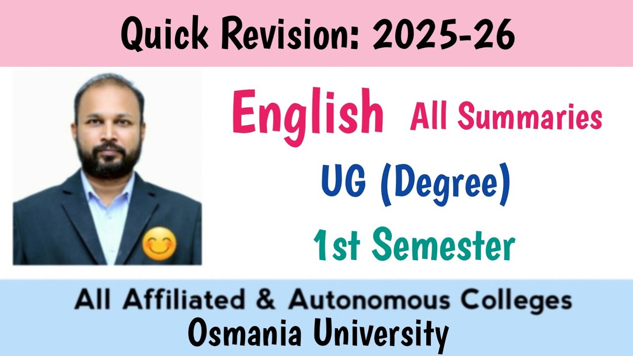 OU UG 1-й семестр, Английский язык: краткое изложение и краткий обзор, январь 2026 г. | BA BCom B...