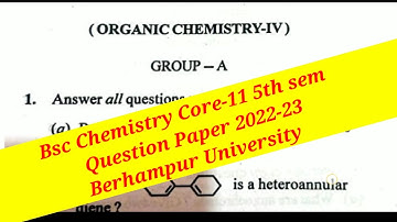 5th Sem Chemistry Core-11 Q Paper 2022-23 Berhampur University Majhi Tutorial