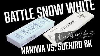 Battle Snow White 8K - Naniwa vs. Suehiro 8000 grit whetstones