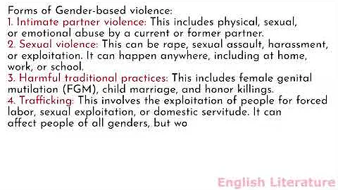 Gender-based violence (GBV): Definition and Analysis