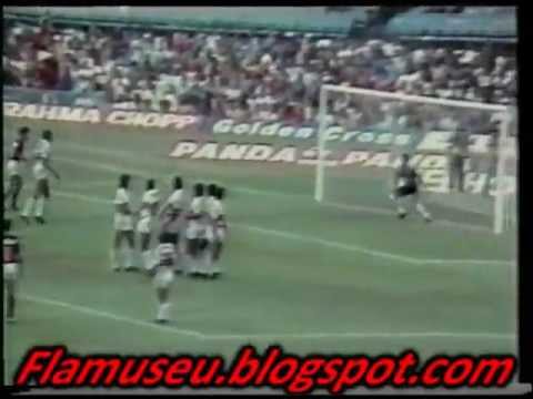 Flamengo 3x1 Santa Cruz - 1987 - 3º Gol de Zico (Falta)