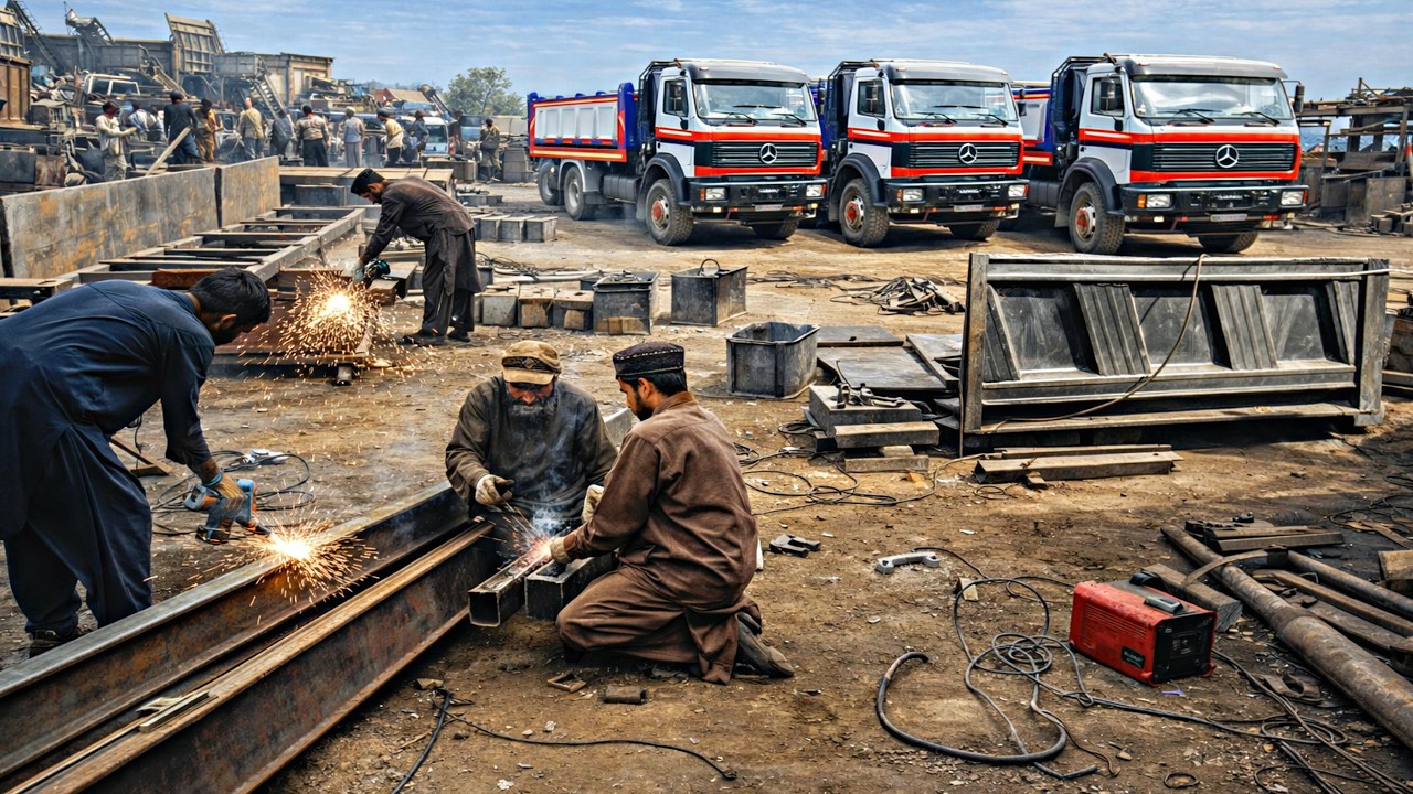 Incredible Mercedes Heavy Duty Trucks Manufacturing in Afghanistan | Amazing Skilled Workers at Work