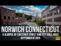 Norwich, Connecticut - A Glimpse of Chestnut Street and City Hall.